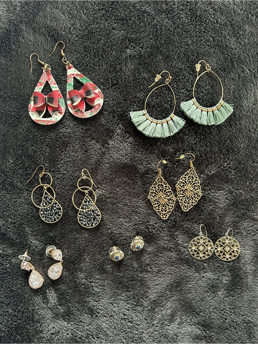 Assorted Women's Earring Set - Mint, Red, Gold